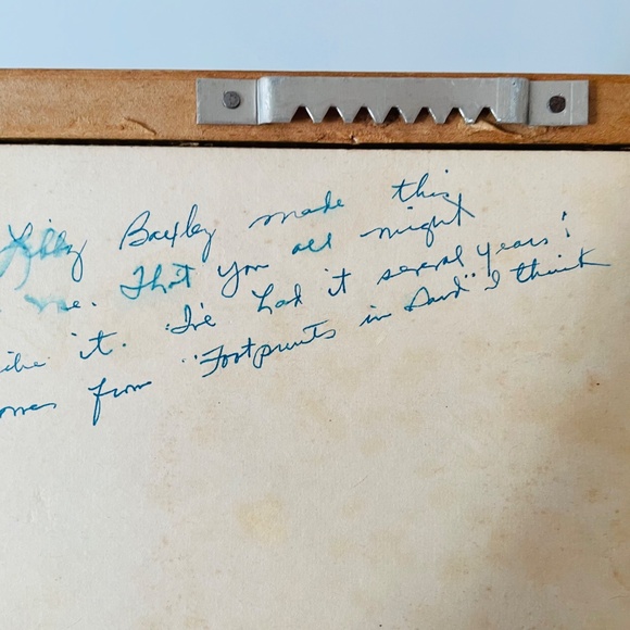 Vintage Framed "Footprints in the Sand" cross-stitch inspirational art - Picture 5 of 5